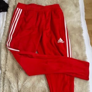 Red Adidas track pants - Size Medium